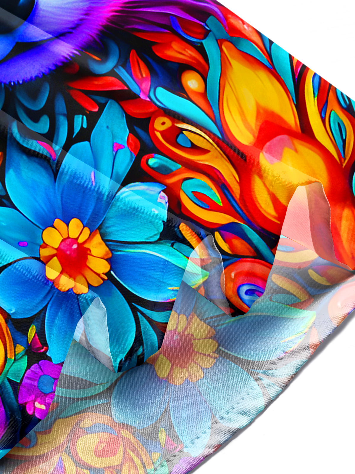 Funny Colorful Raccoon Floral Men's Pocket Short Sleeve Shirts