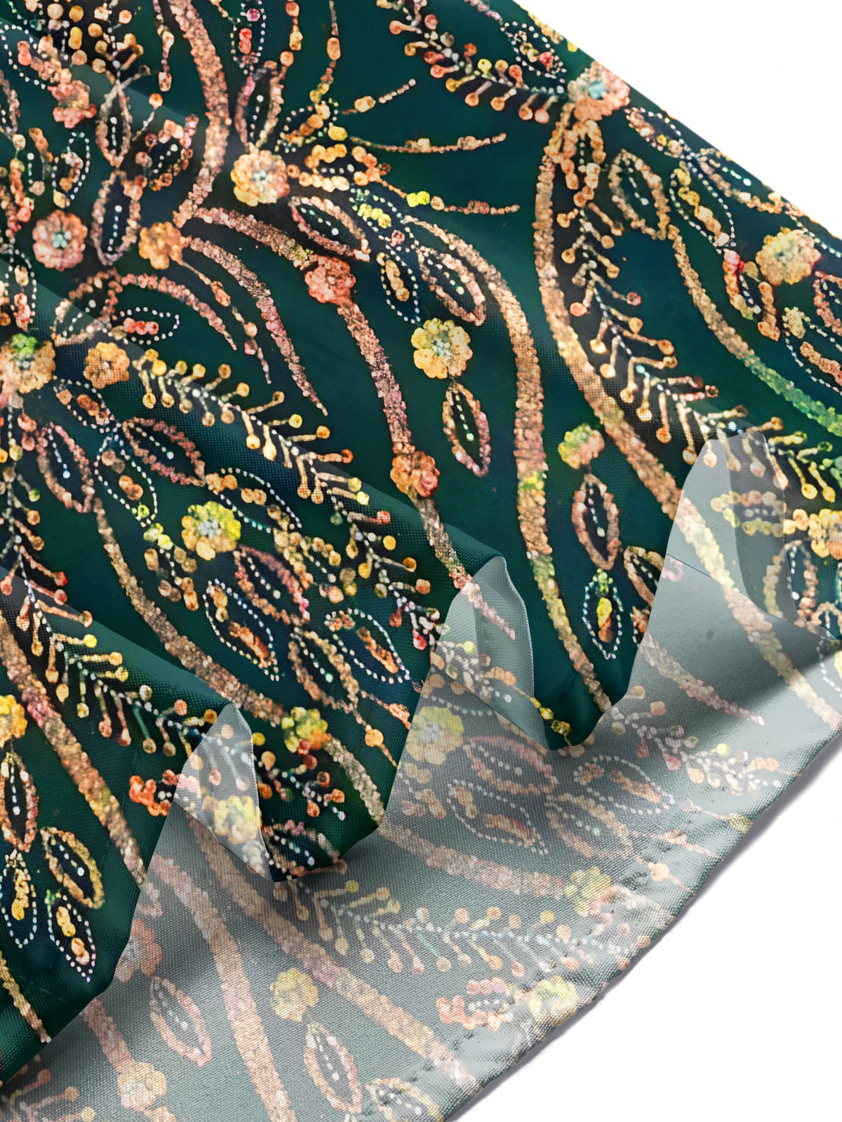 Sparkling Floral Leaves Men's Pocket Long Sleeve Shirts