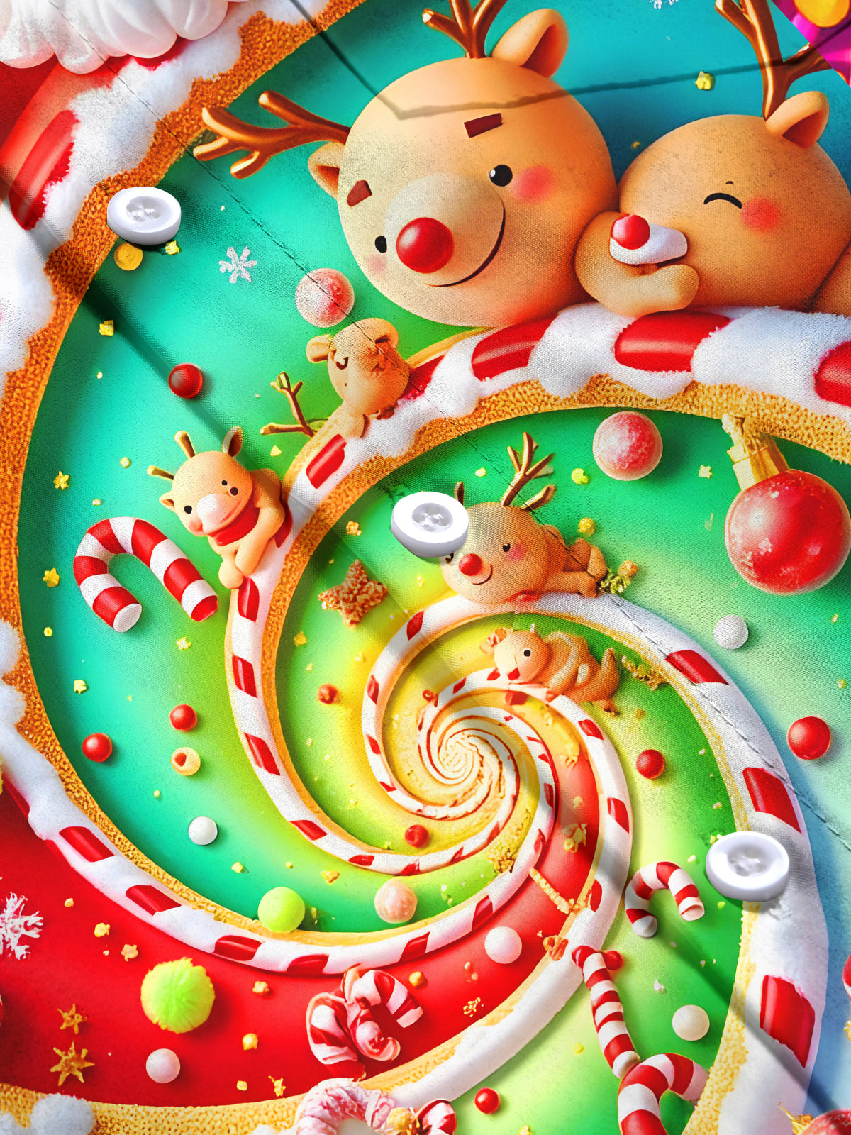 Funny Santa Claus Elk Swirl Xmas Men's Pocket Long Sleeve Shirts