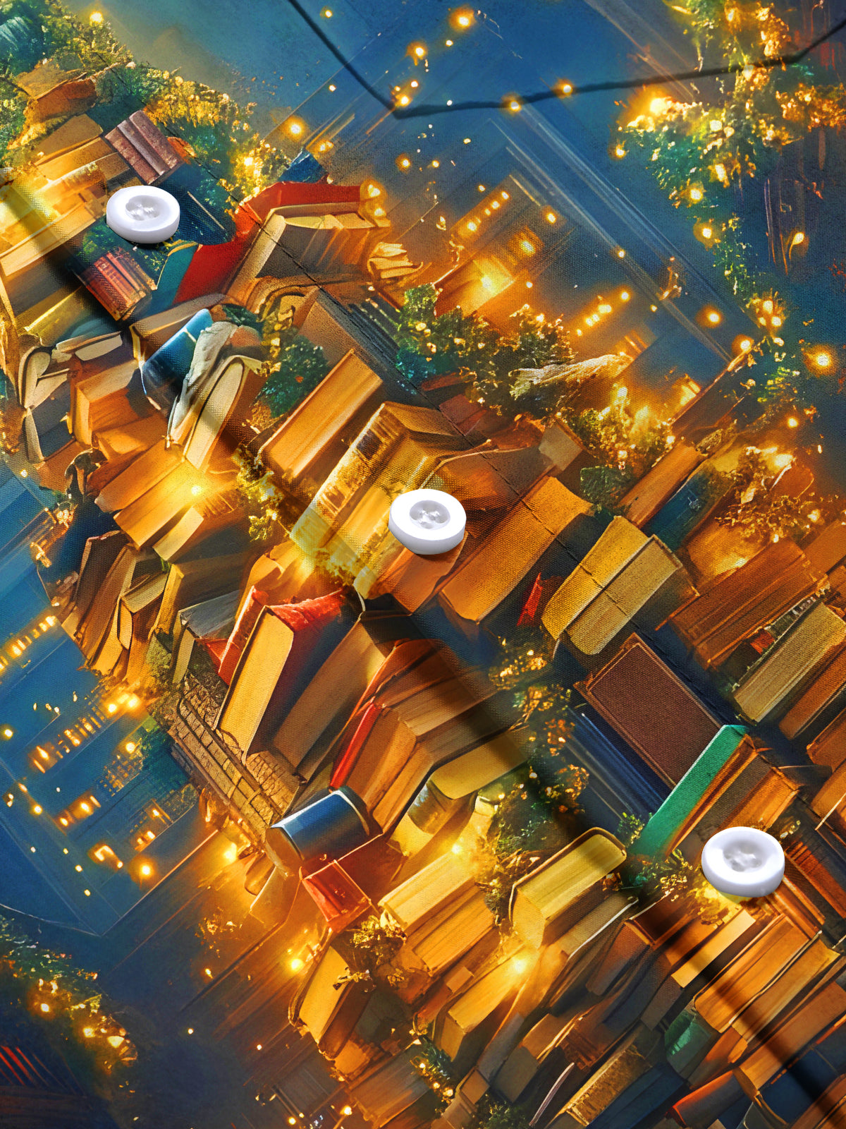 Book Christmas Tree Xmas Men's Pocket Long Sleeve Shirts