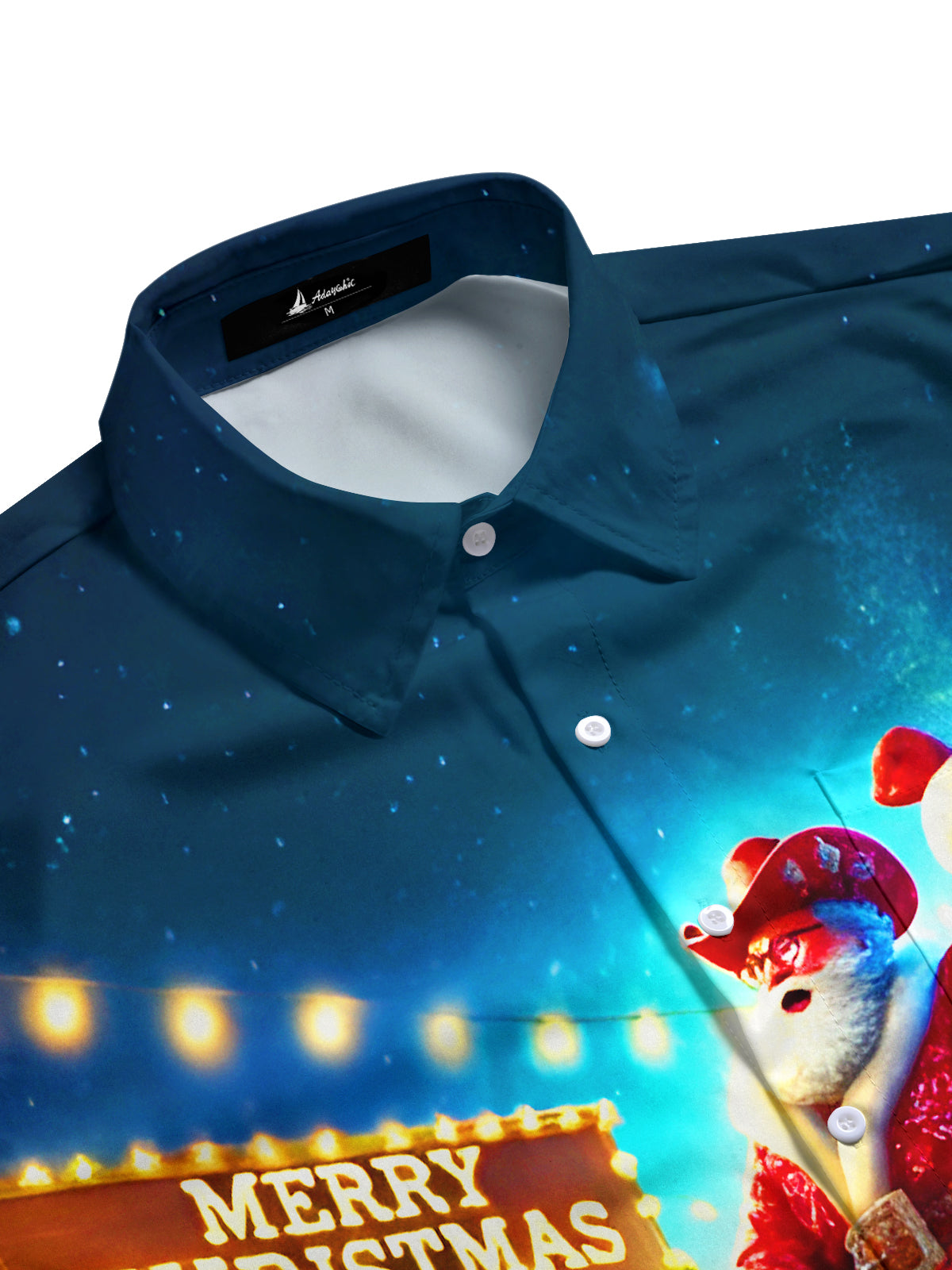 Funny Santa Bullfight Xmas Men's Pocket Long Sleeve Shirts