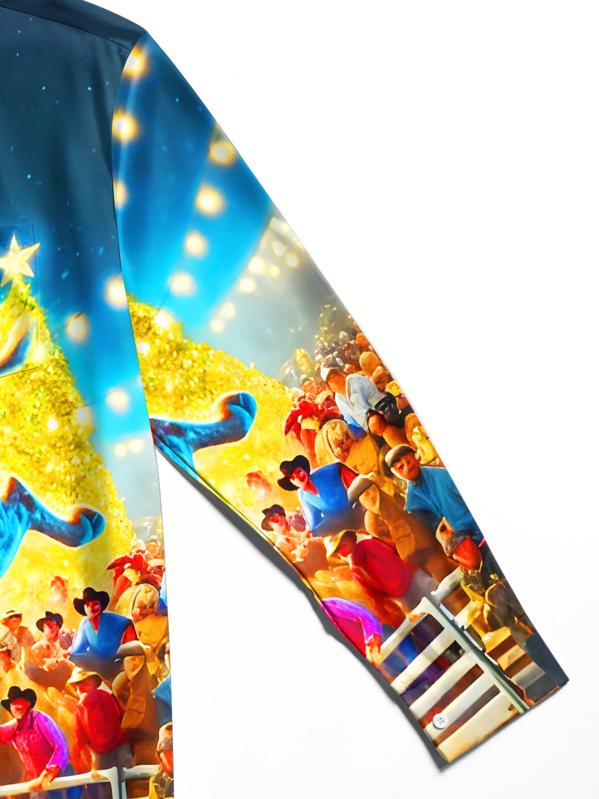 Funny Santa Bullfight Xmas Men's Pocket Long Sleeve Shirts