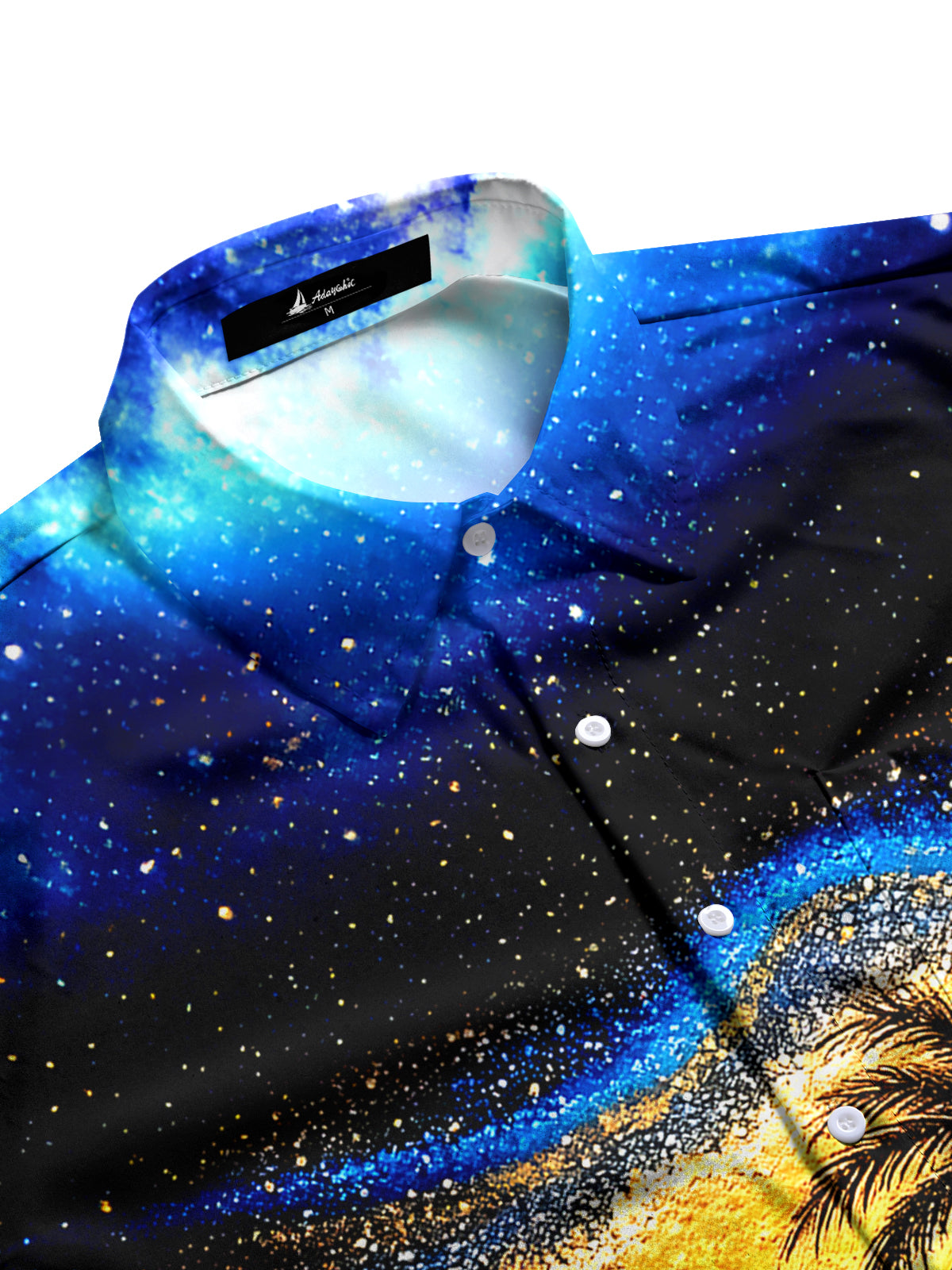 Hawaiian Coconut Tree Men's Pocket Long Sleeve Shirts