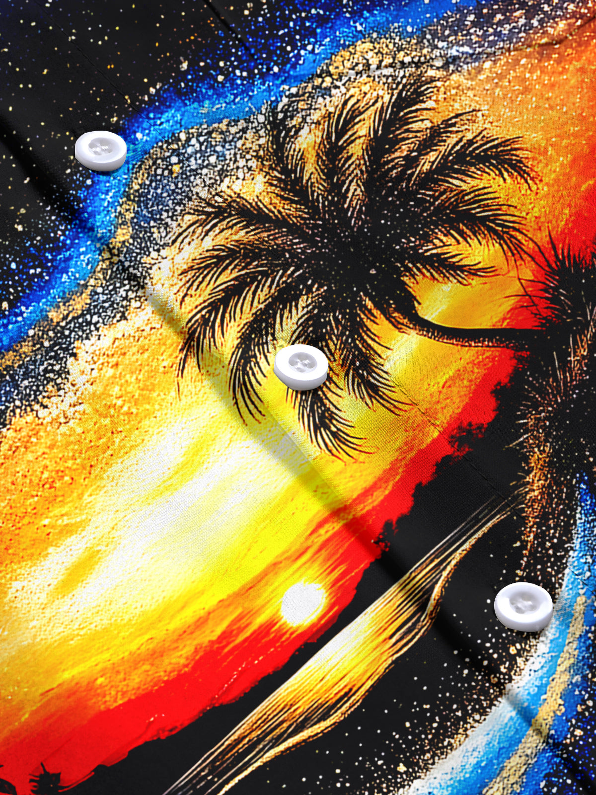 Hawaiian Coconut Tree Men's Pocket Long Sleeve Shirts