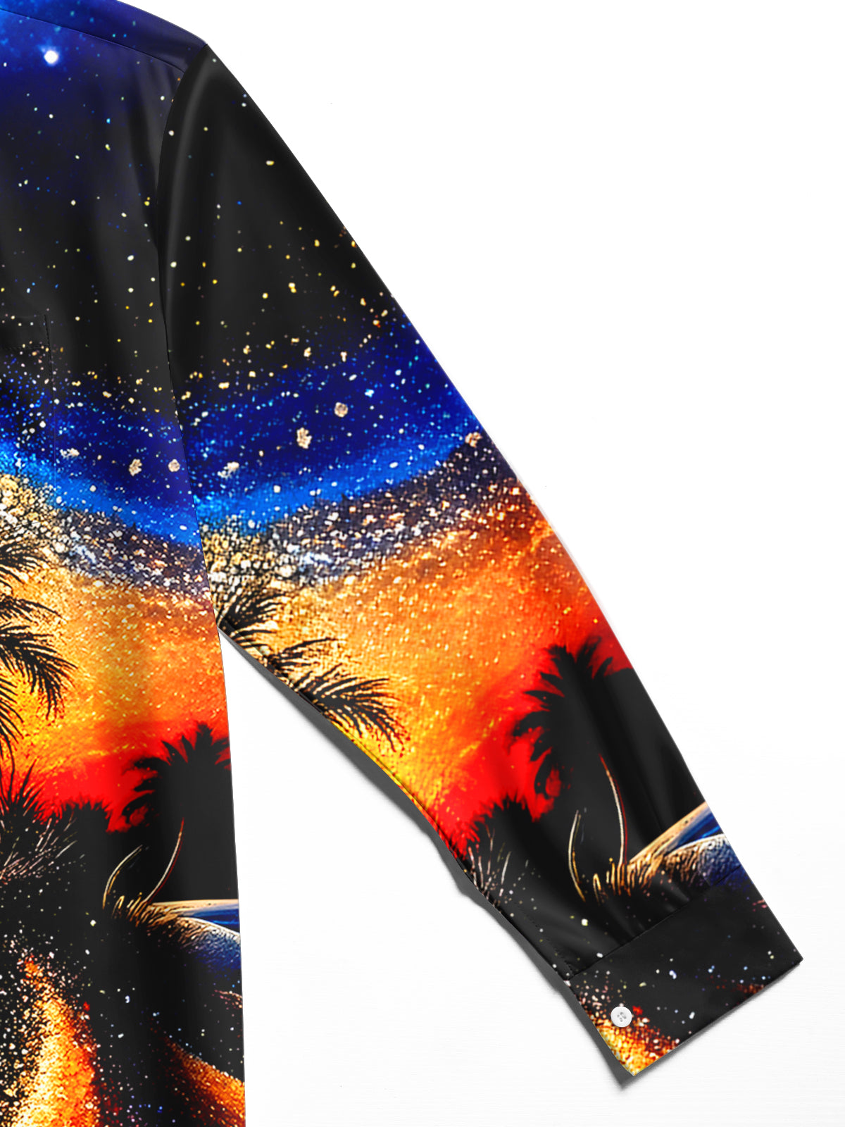 Hawaiian Coconut Tree Men's Pocket Long Sleeve Shirts