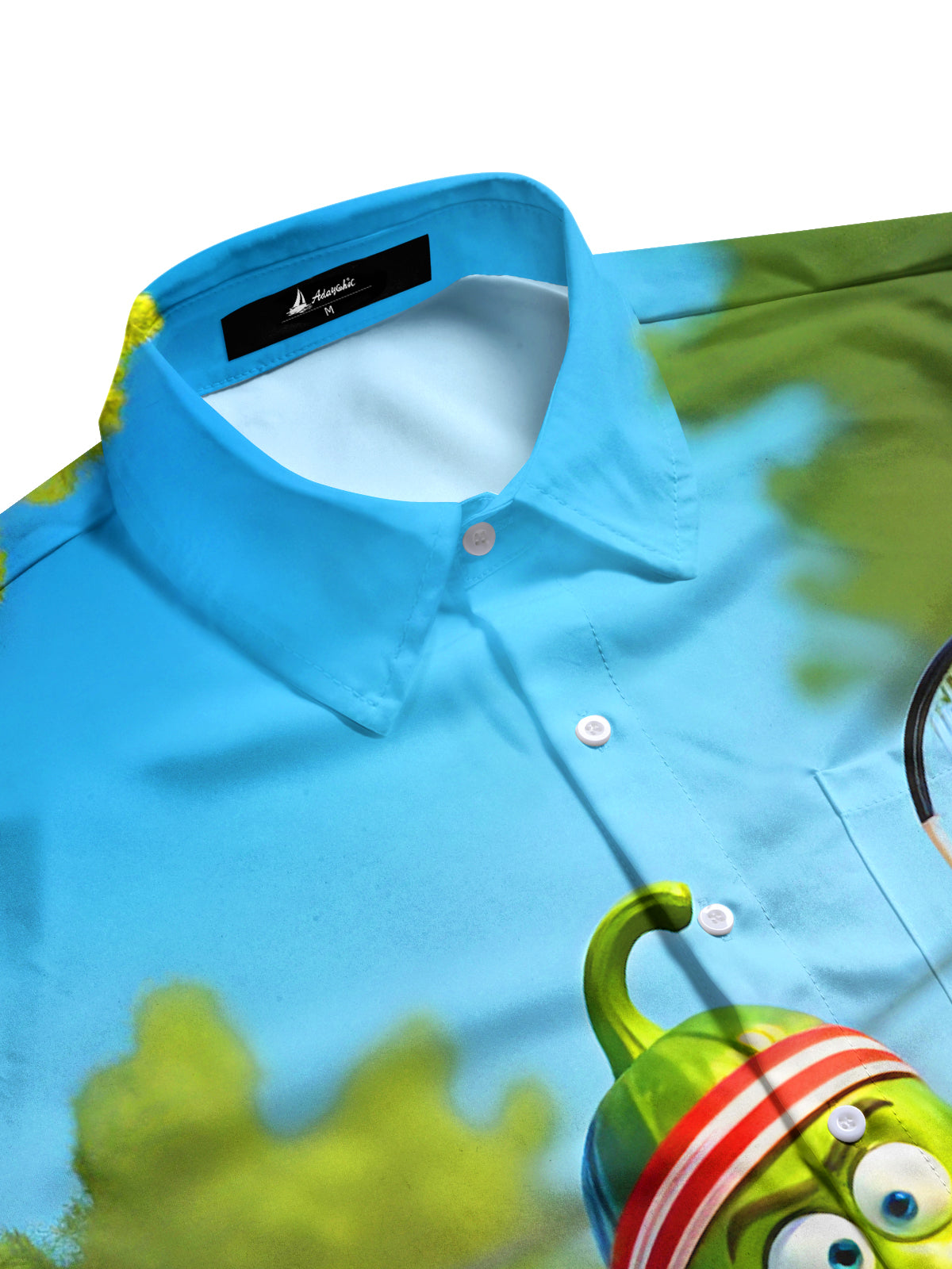 Funny Cucumber Playing Tennis Men's Pocket Short Sleeve Shirts