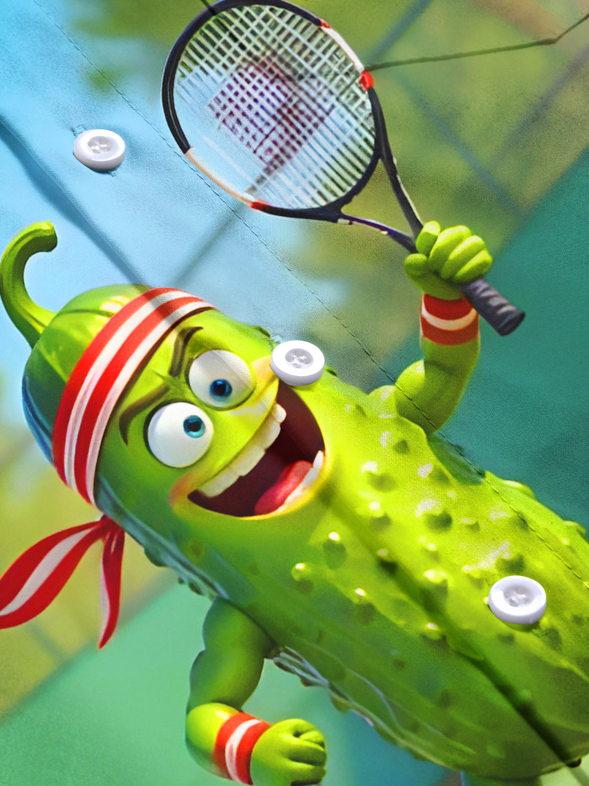 Funny Cucumber Playing Tennis Men's Pocket Short Sleeve Shirts