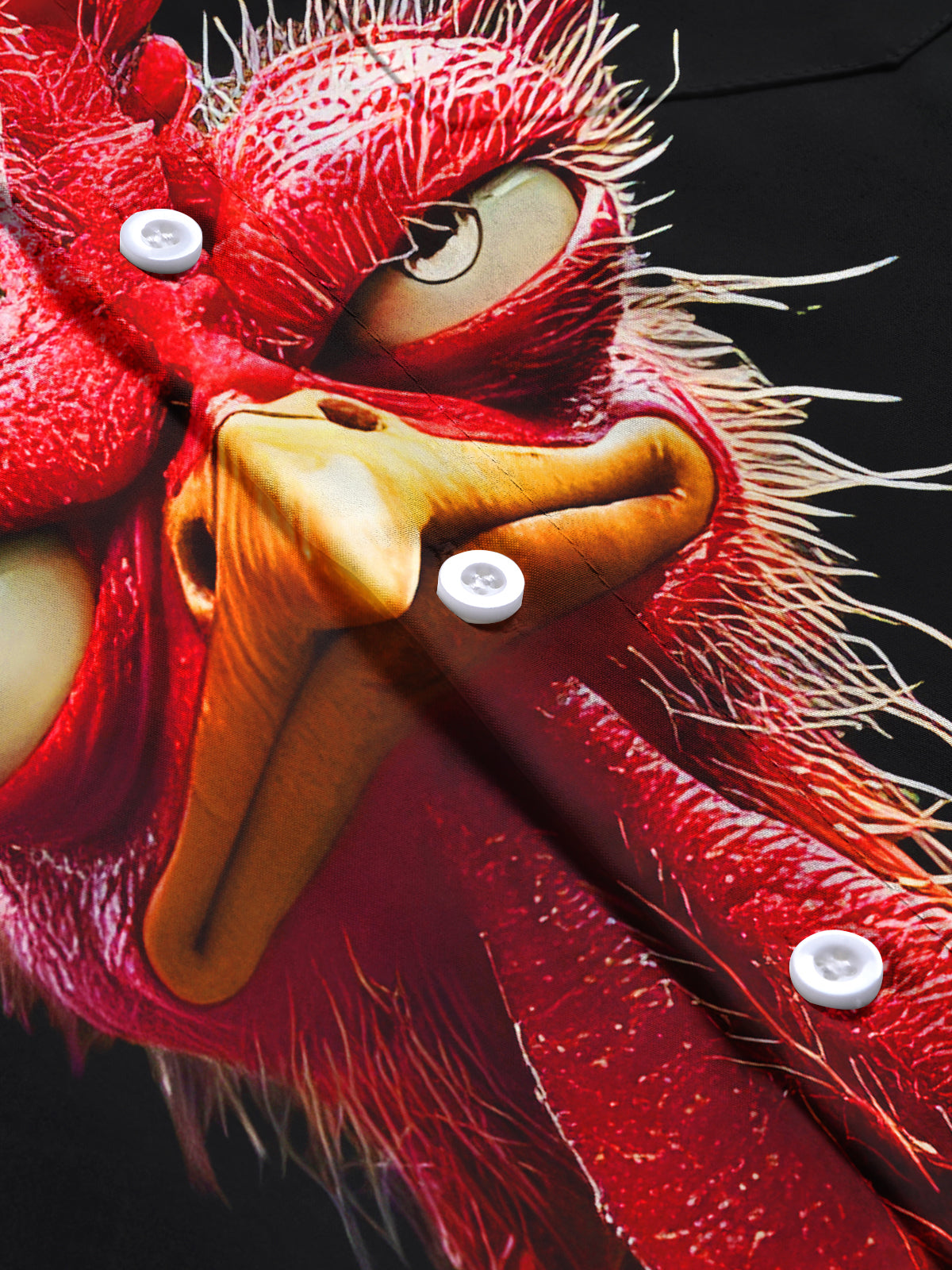 Funny Rooster Men's Pocket Short Sleeve Shirts