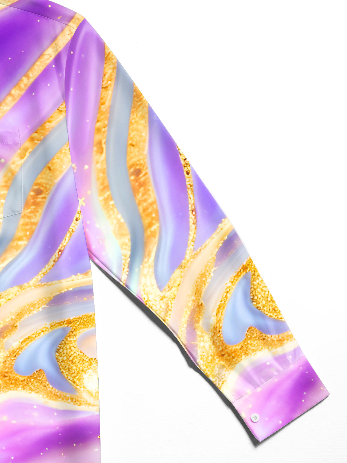 Molten Gold Fluid Art Men's Pocket Long Sleeve Shirts