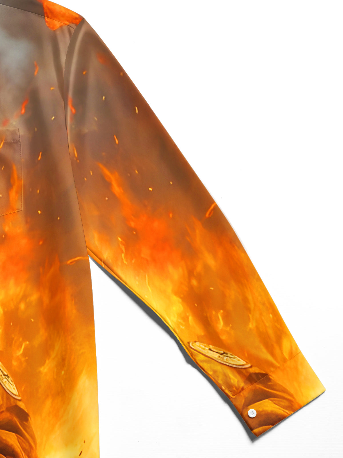 Funny Firefighter Cat Men's Pocket Long Sleeve Shirts