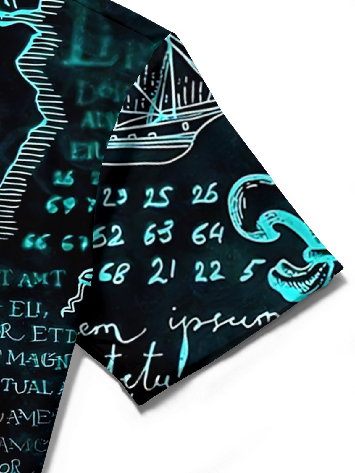 Nautical Map Compass Print Men's Pocket Short Sleeve Shirts