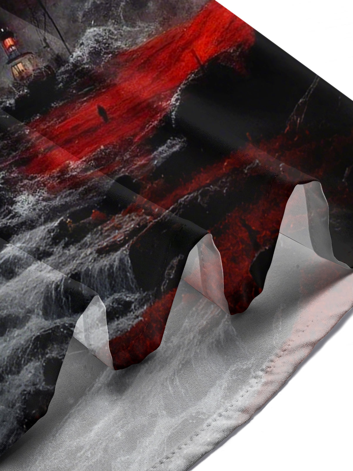 Lighthouse Print Men's Pocket Long Sleeve Shirts