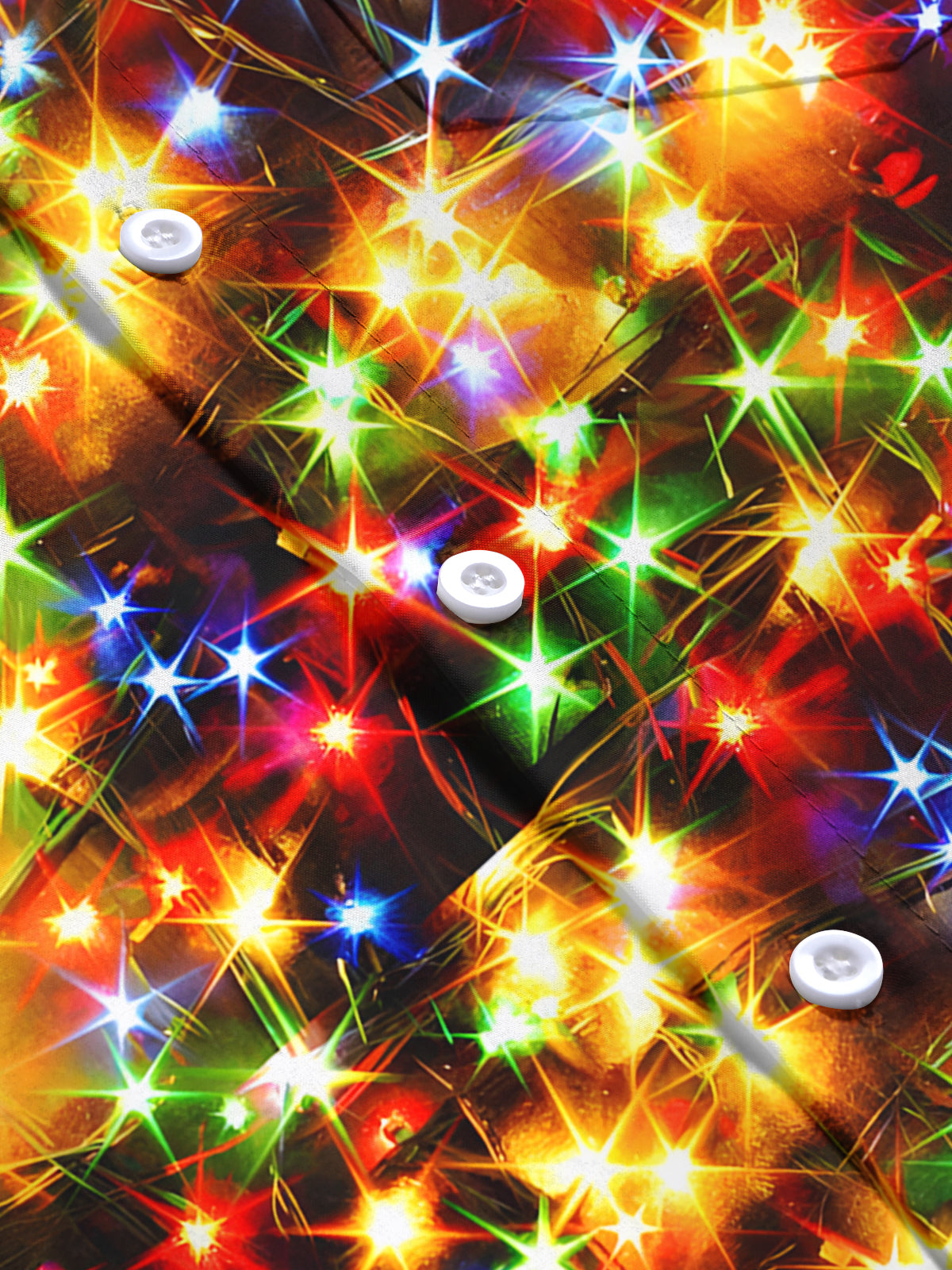 Christmas Gold Neon Print Men's Pocket Long Sleeve Shirts