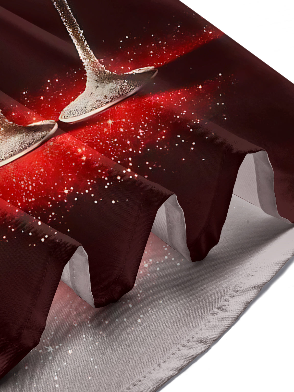 Christmas Wine Glass Print Men's Pocket Long Sleeve Shirts