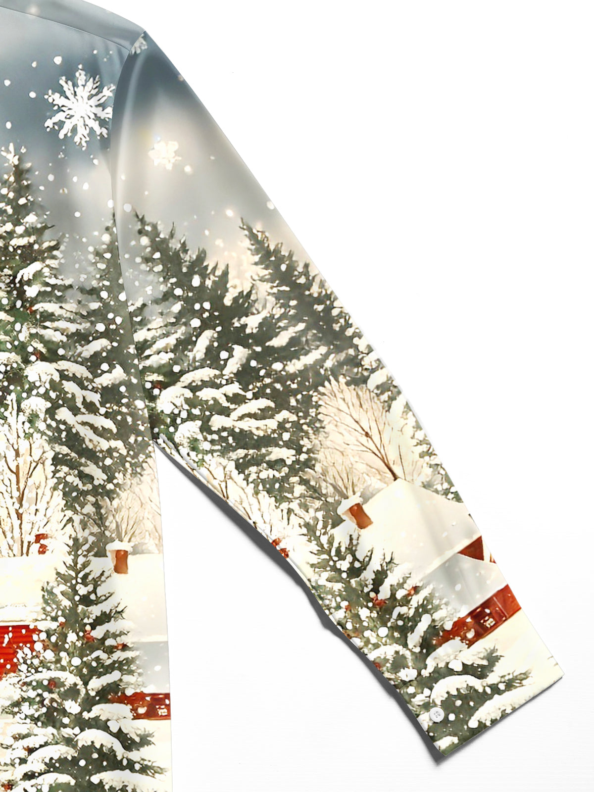 Winter Forest Men's Pocket Long Sleeve Shirts