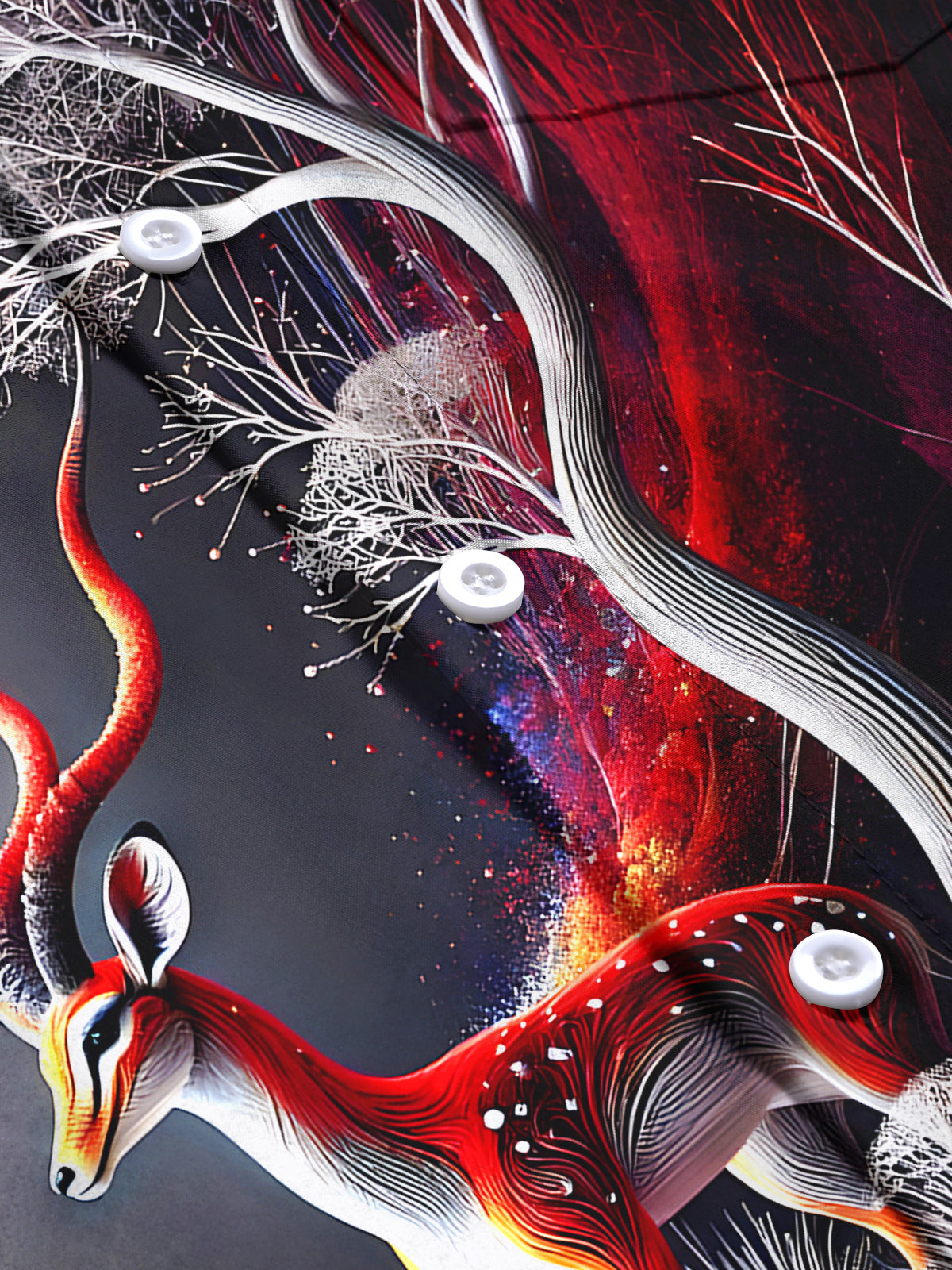 Animal Deer Men's Pocket Short Sleeve Shirts