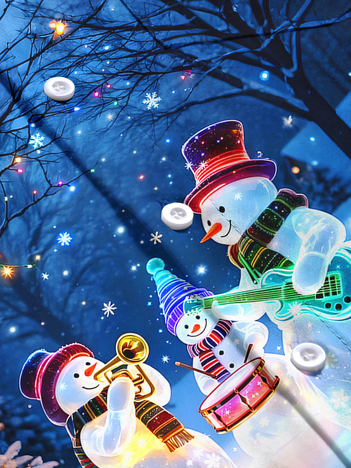 Snowman Band Music Men's Pocket Short Sleeve Shirts