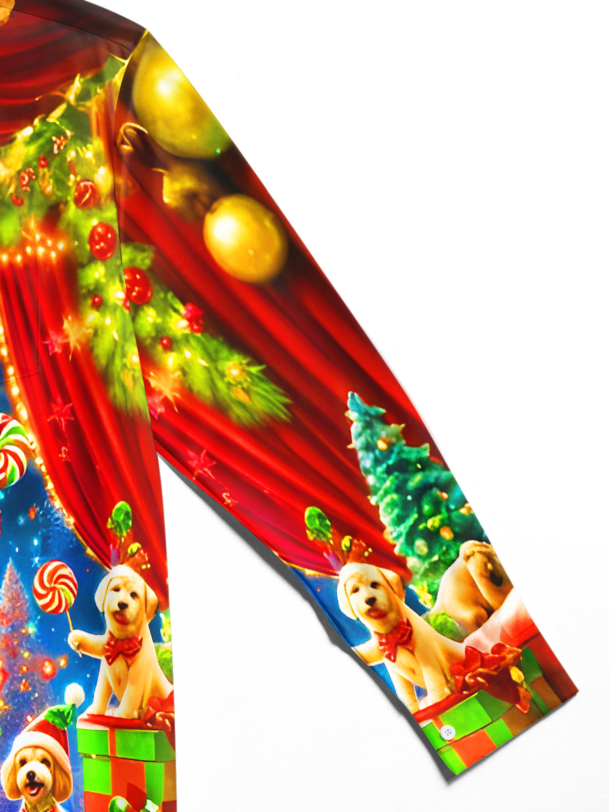 Funny Christmas Joker Puppy Carnival Men's Pocket Long Sleeve Shirts