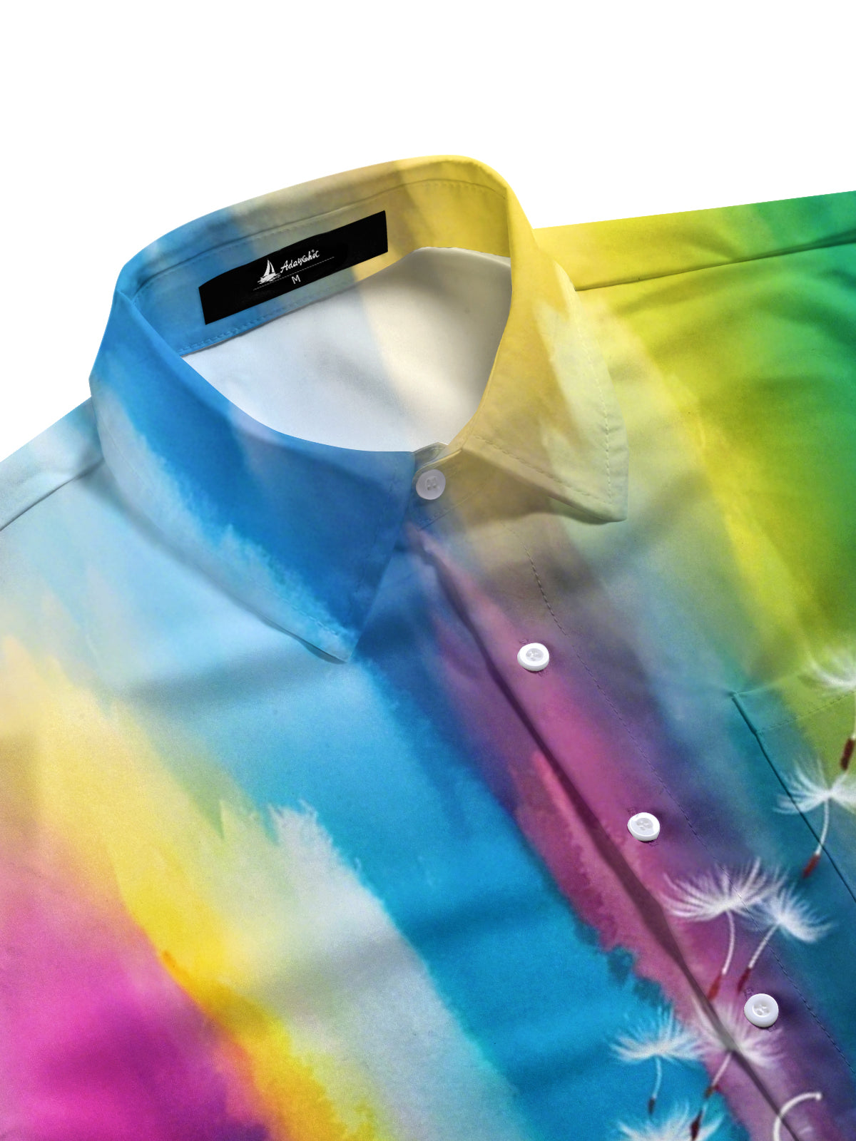 Let go and Let God Dandelion Gradient Print Men's Pocket Short Sleeve Shirts