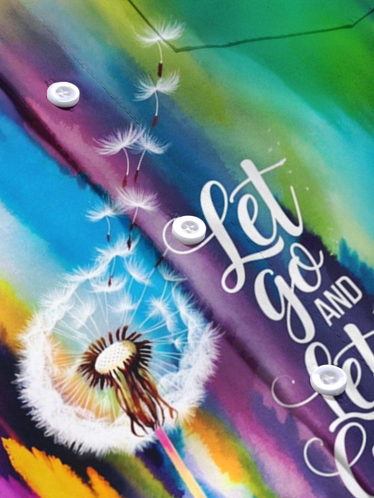 Let go and Let God Dandelion Gradient Print Men's Pocket Short Sleeve Shirts