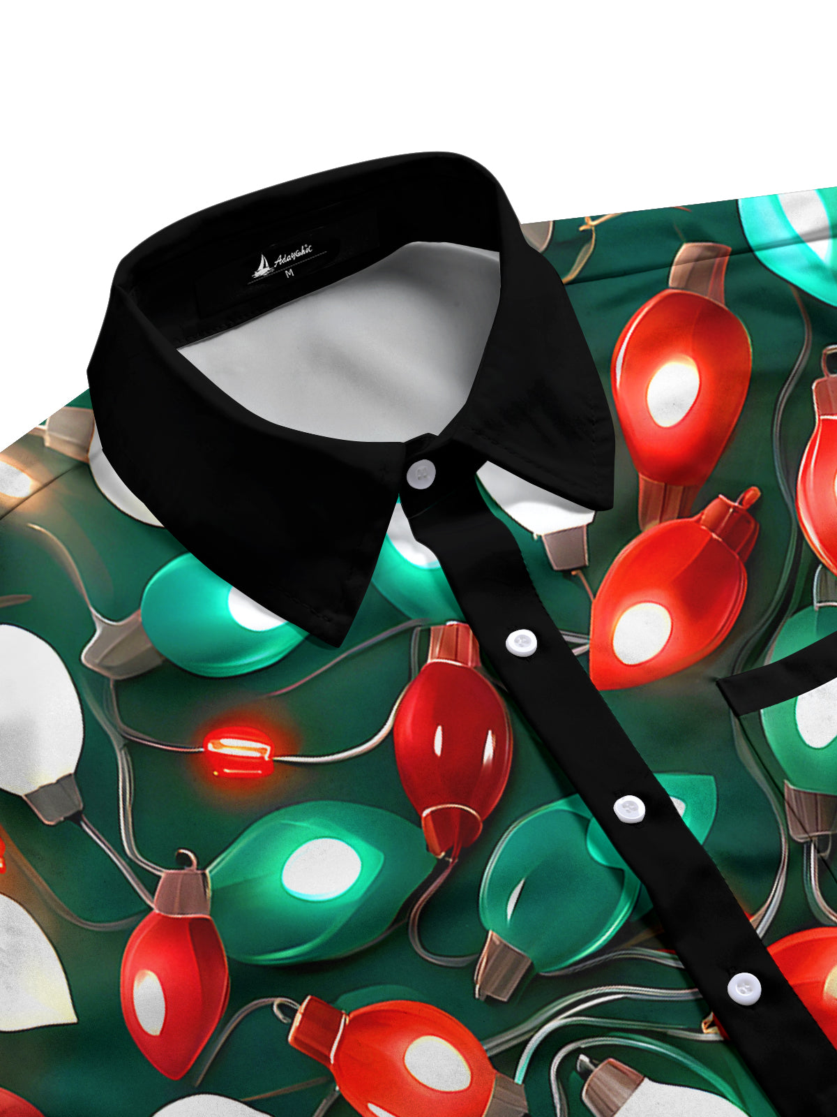 Christmas Light String Men's Pocket Short Sleeve Shirts