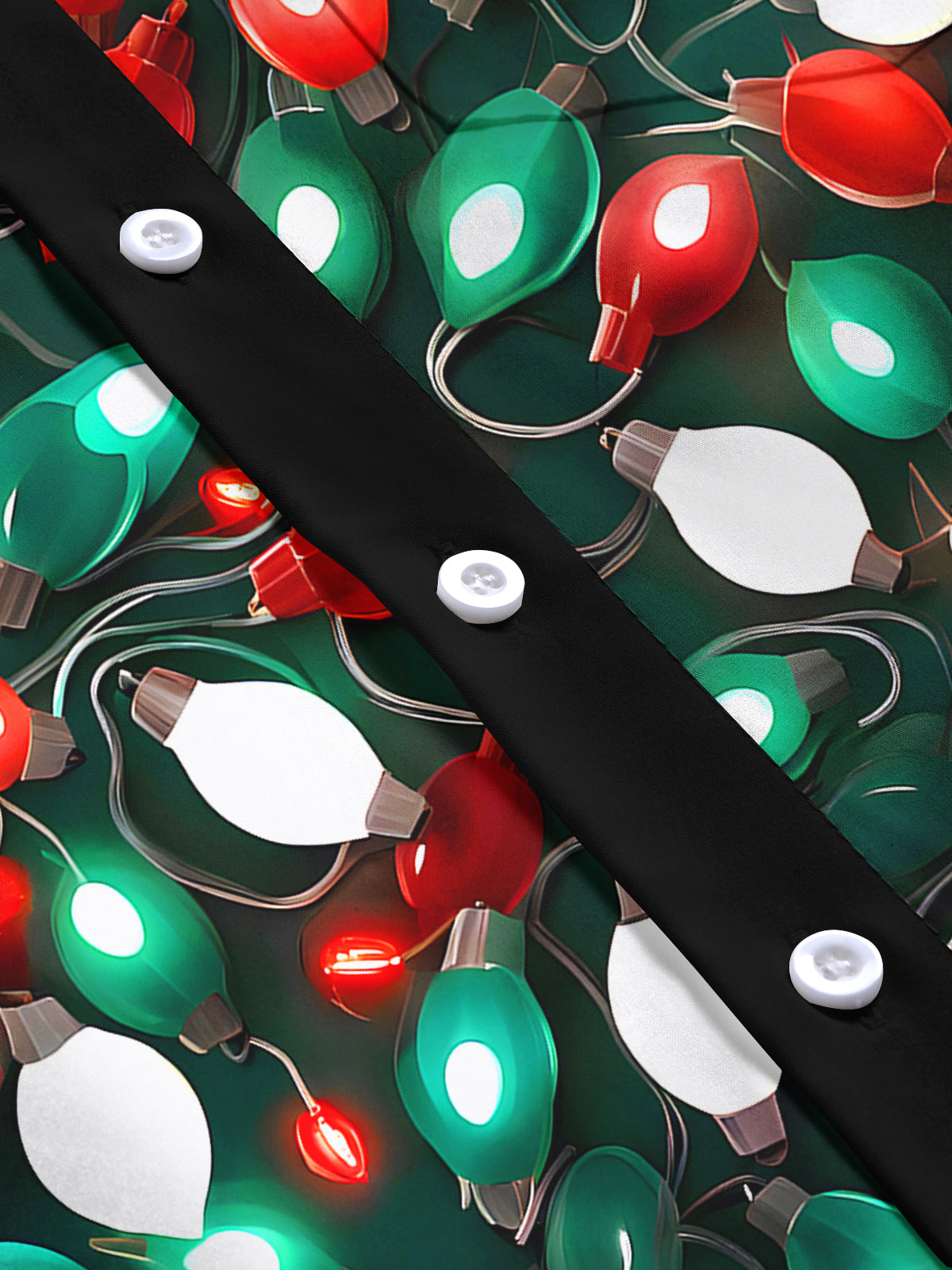 Christmas Light String Men's Pocket Short Sleeve Shirts