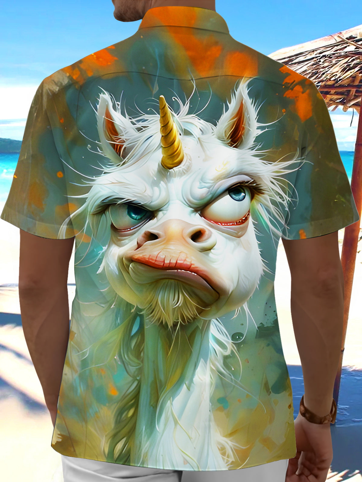 Funny Unicorn Men's Pocket Short Sleeve Shirts