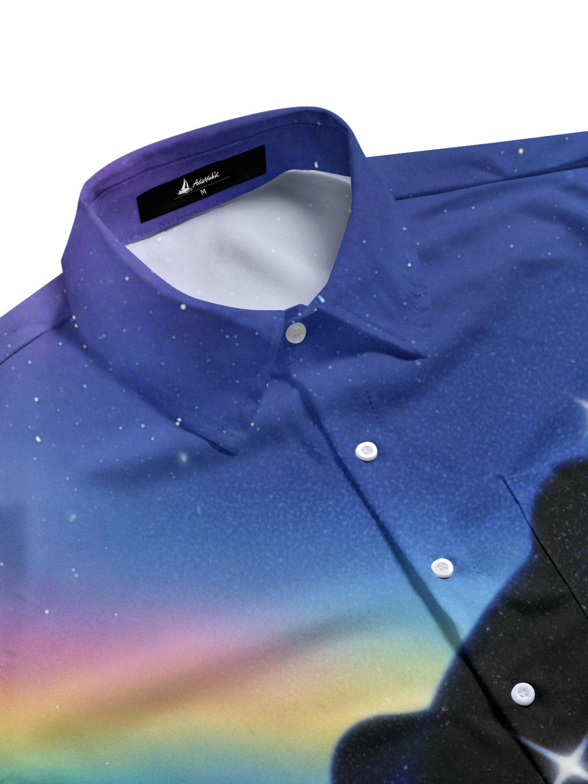 Black Panther Print Men's Pocket Long Sleeve Shirts