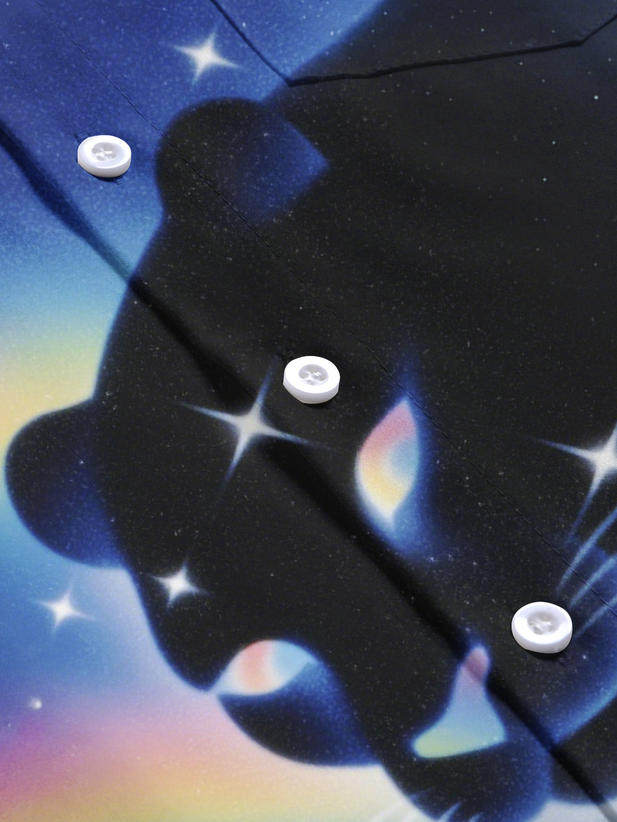 Black Panther Print Men's Pocket Long Sleeve Shirts