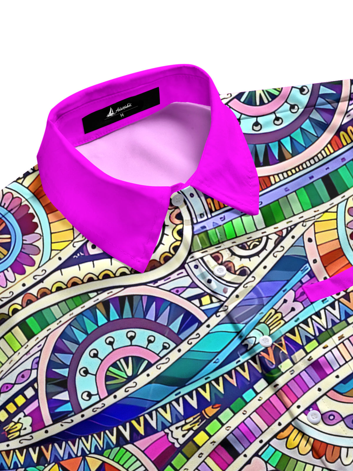 Art Print Men's Pocket Long Sleeve Shirts