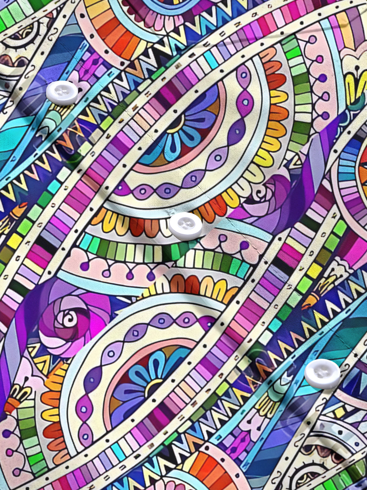 Art Print Men's Pocket Long Sleeve Shirts