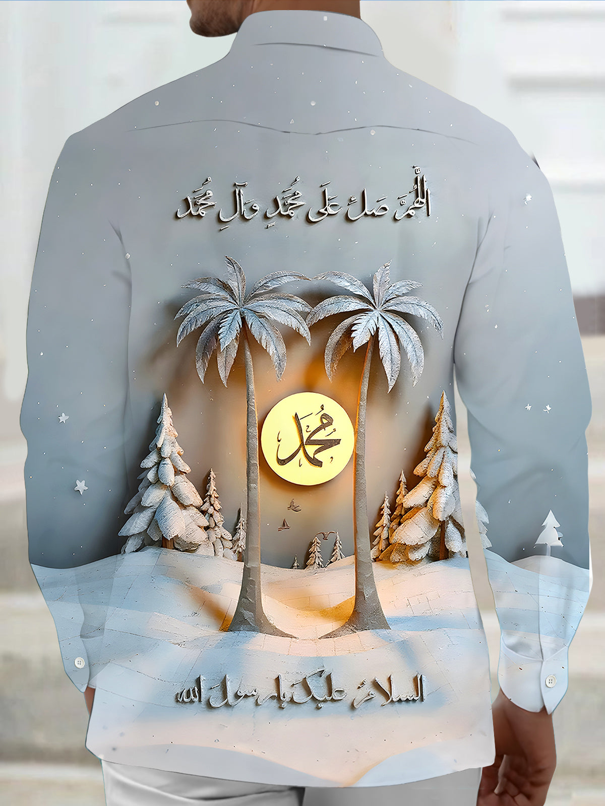 Coconut Tree Men's Pocket Long Sleeve Shirts