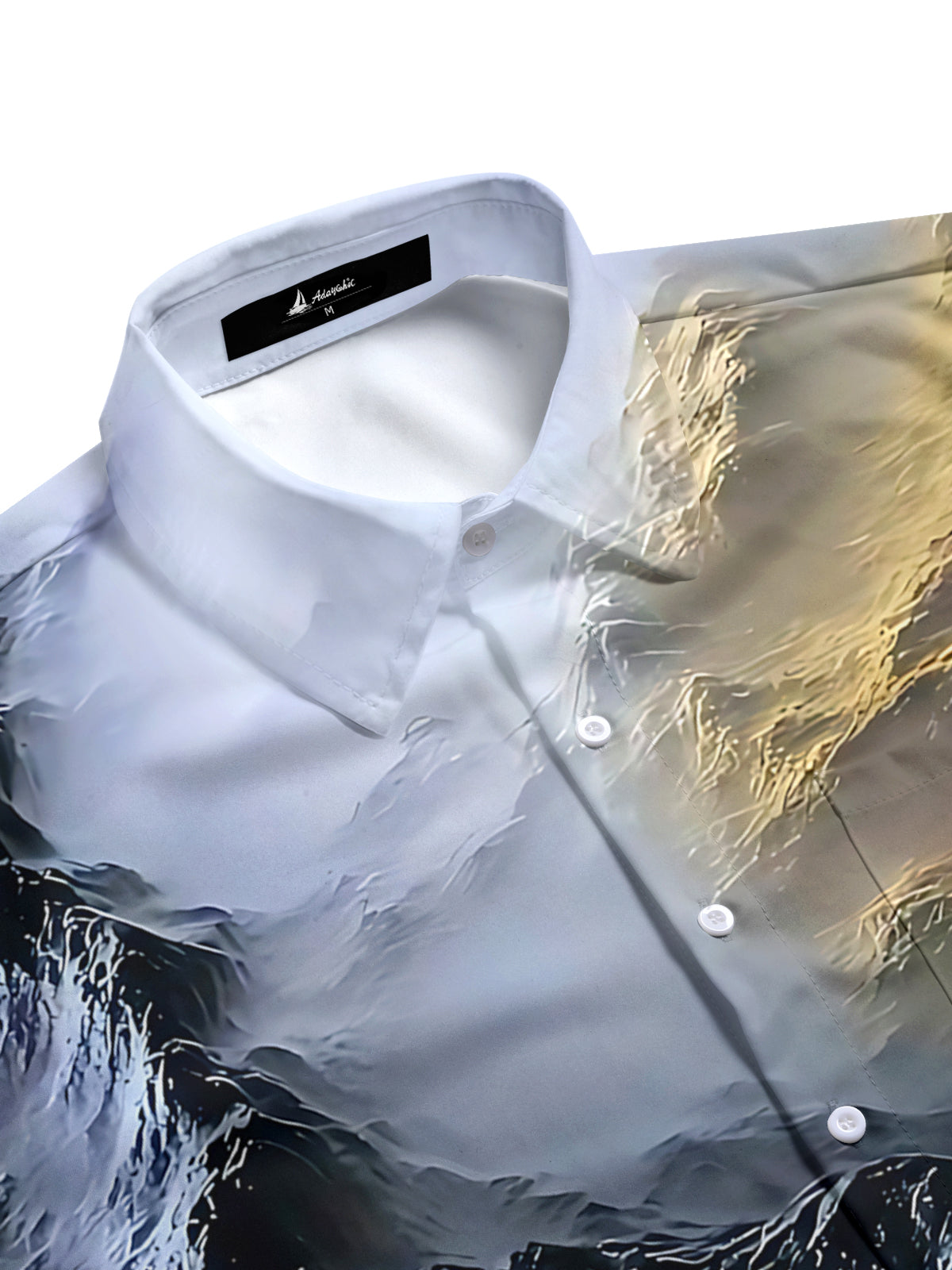 Mountain Print Men's Pocket Short Sleeve Shirts