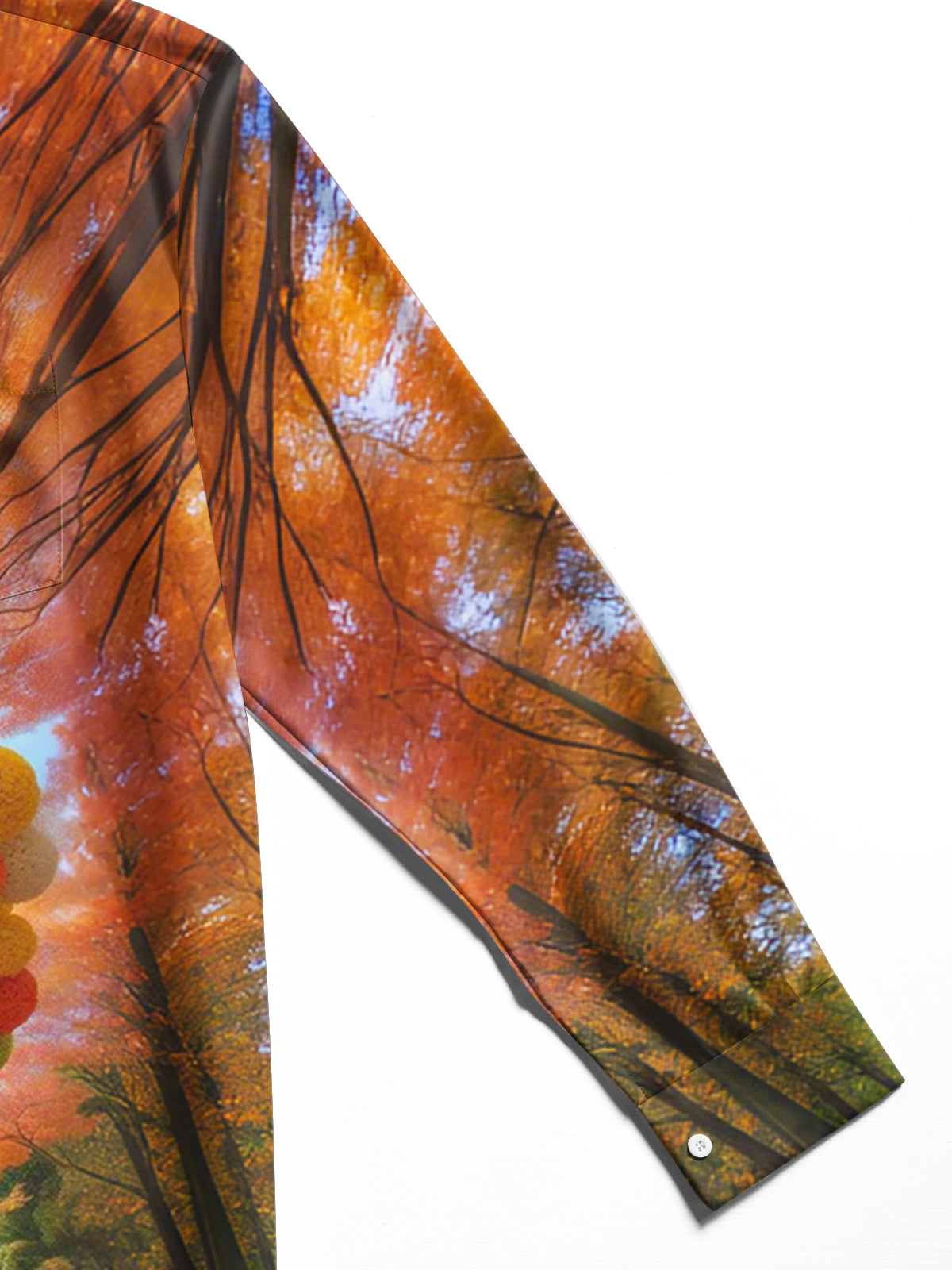 Tree Print Men's Pocket Long Sleeve Shirts