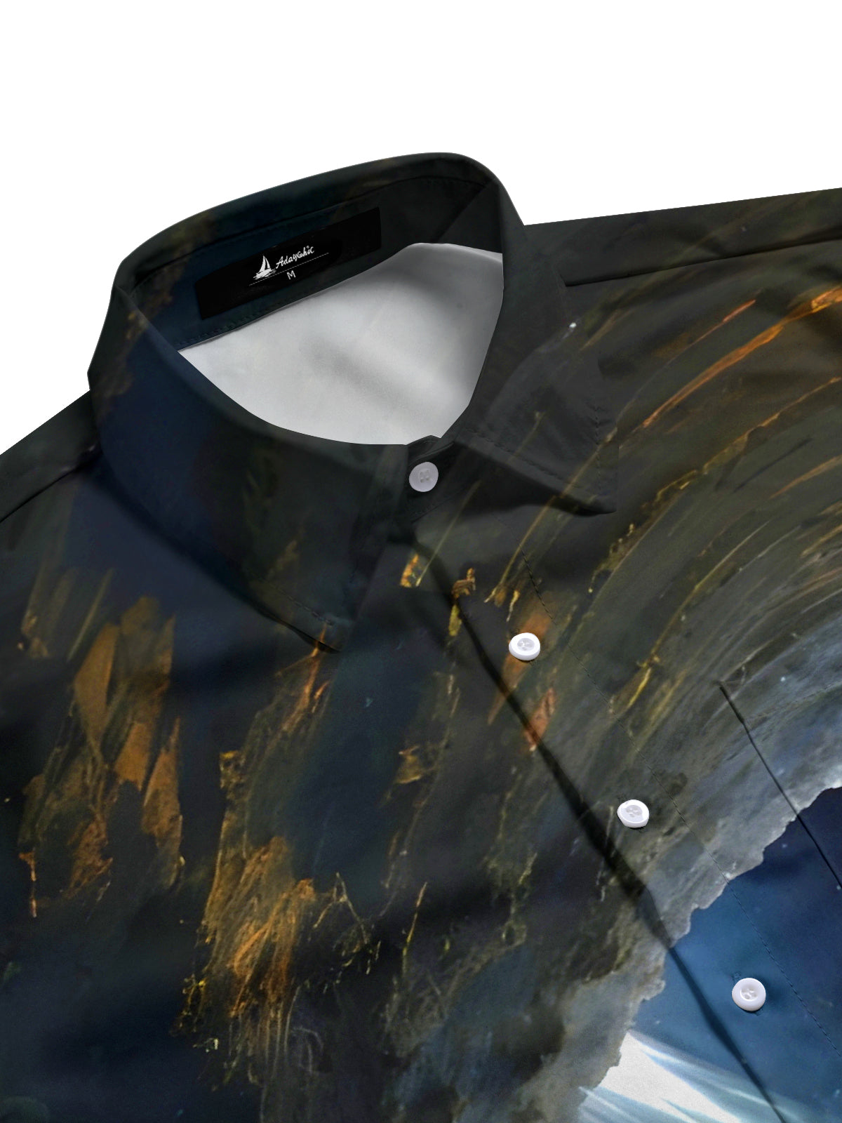 Winter Snow Scene Black Hole Men's Pocket Short Sleeve Shirts