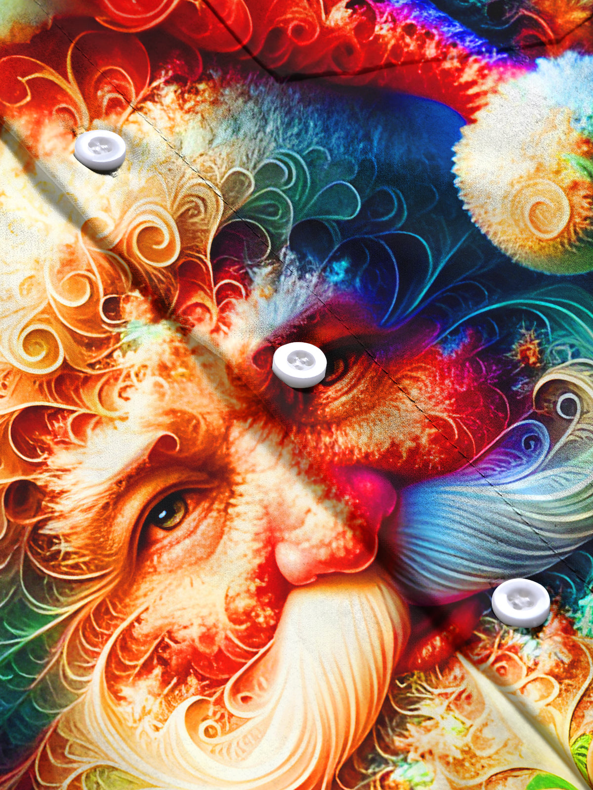 Funny Santa Claus Swirl Xmas Men's Pocket Short Sleeve Shirts