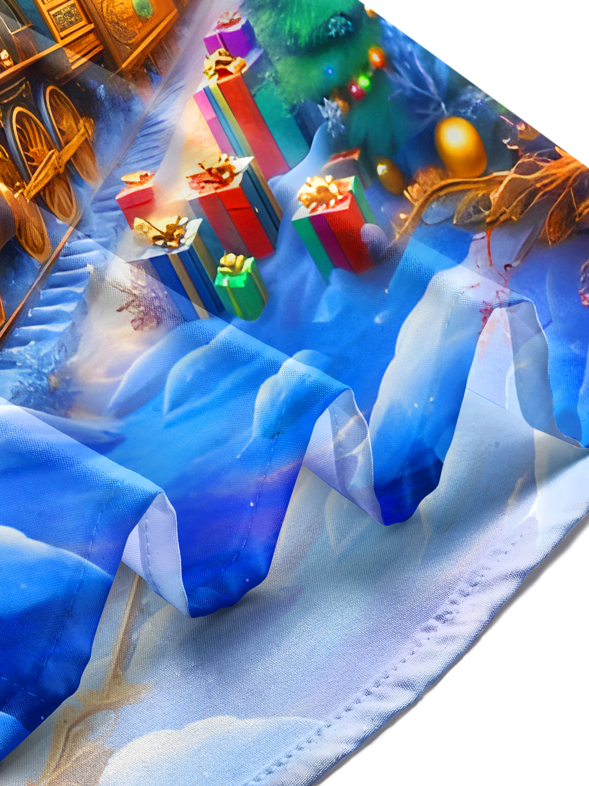 Winter Snow Christmas Tree Train Men's Pocket Long Sleeve Shirts