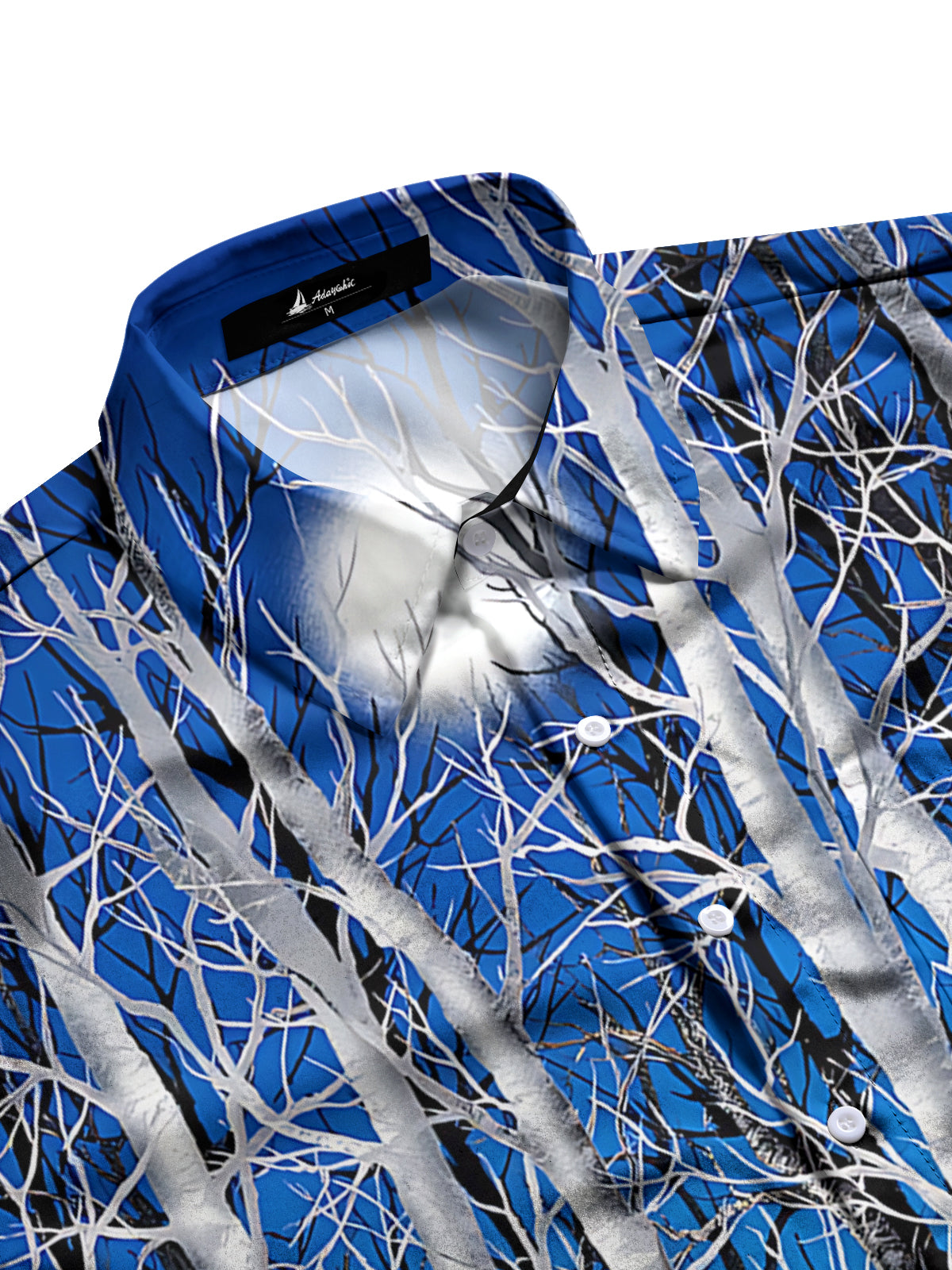 Birch Tree Print Men's Pocket Short Sleeve Shirts