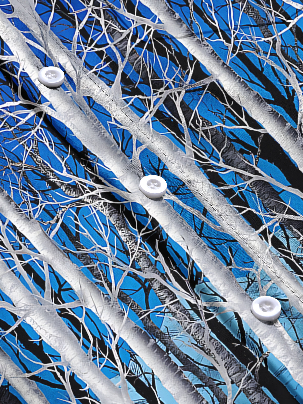 Birch Tree Print Men's Pocket Short Sleeve Shirts