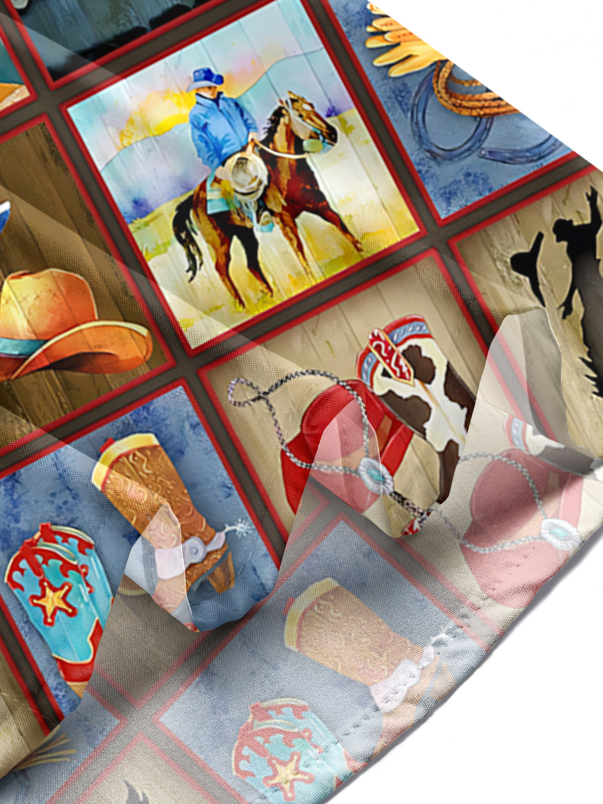 Western Cowboy Print Men's Pocket Short Sleeve Shirts