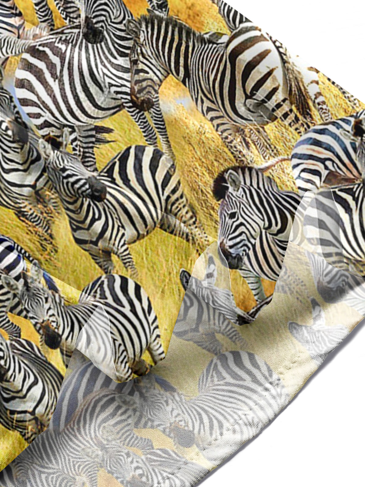 Zebra Print Men's Pocket Short Sleeve Shirts