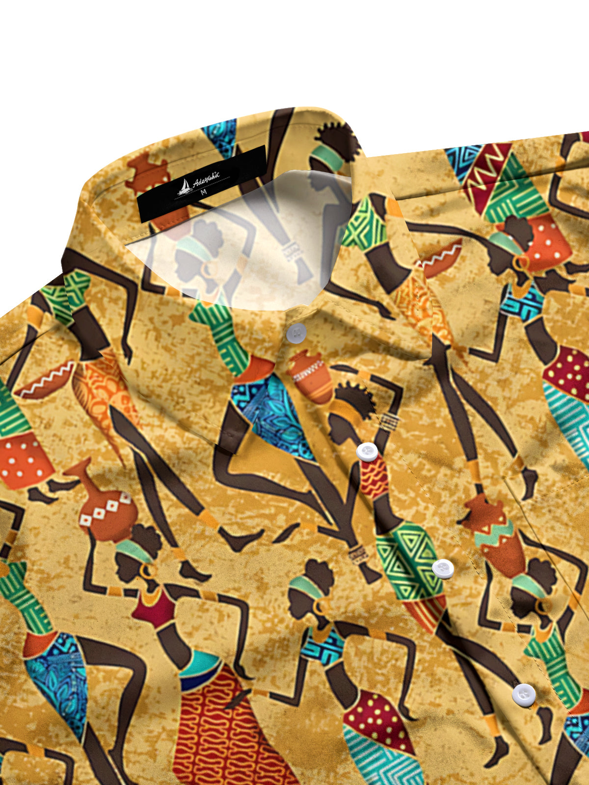 Vintage Art Print Men's Pocket Long Sleeve Shirts