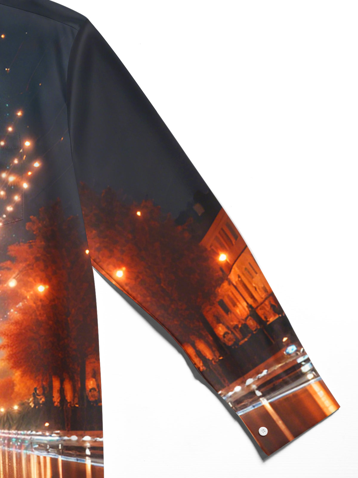 Flamingo Print Men's Pocket Long Sleeve Shirts