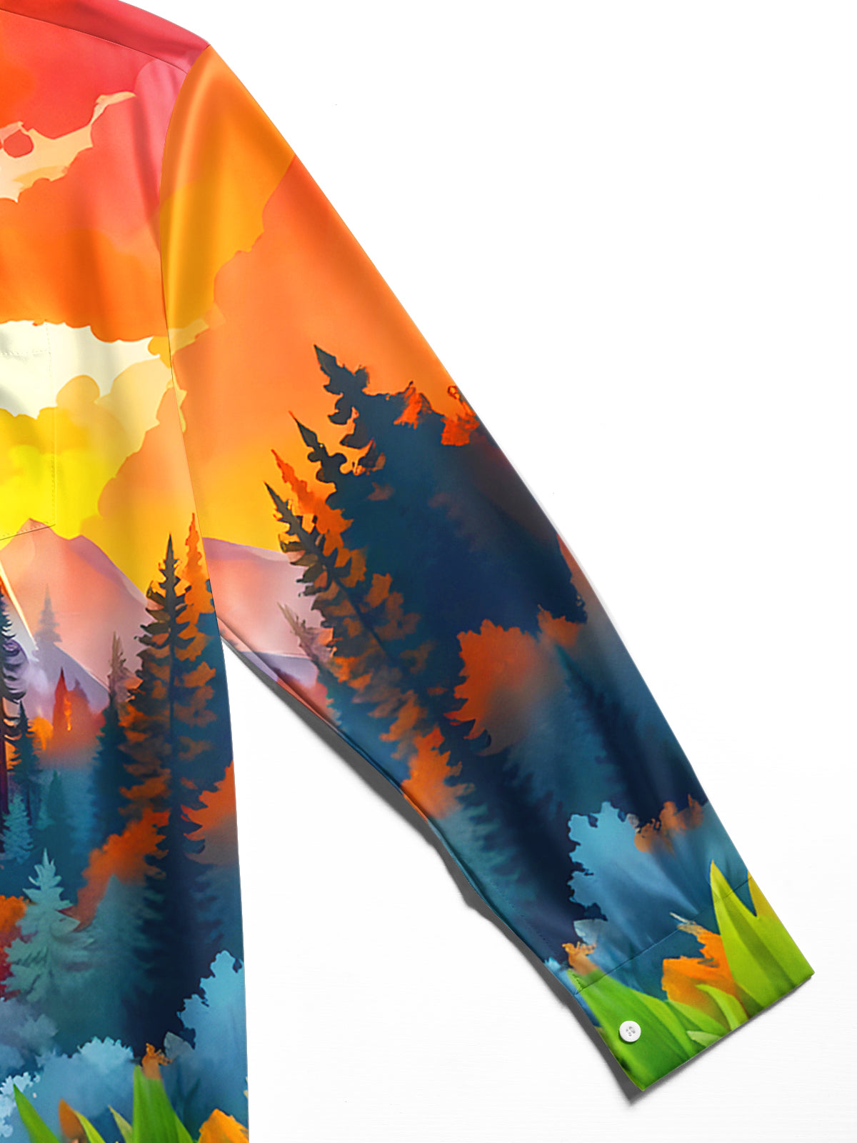 Cheetah Forest Men's Pocket Long Sleeve Shirts