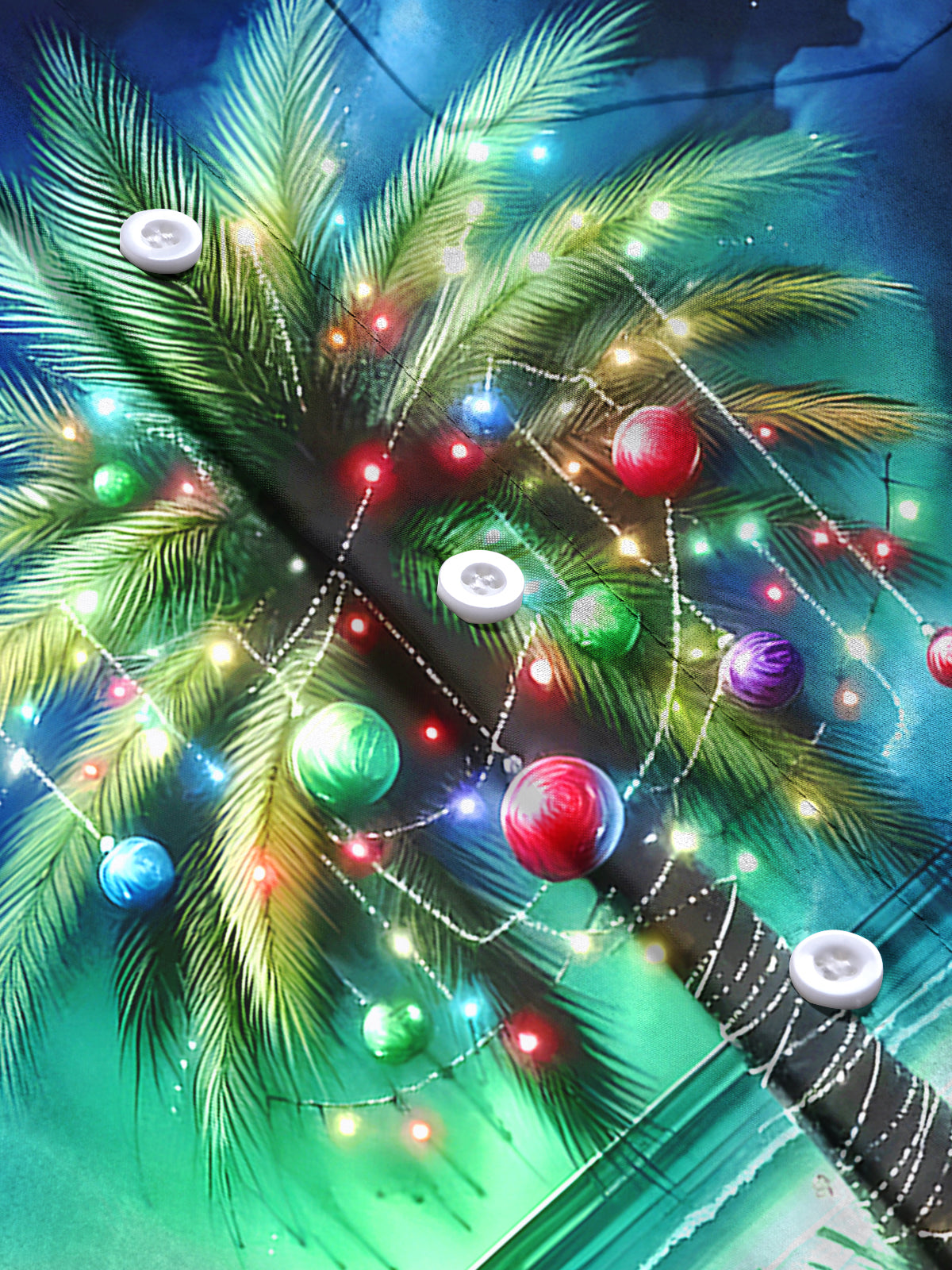 Christmas Coconut Tree Men's Pocket Short Sleeve Shirts