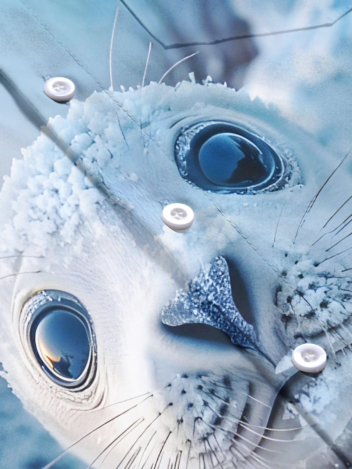 Funny Snow Seals Men's Pocket Short Sleeve Shirts