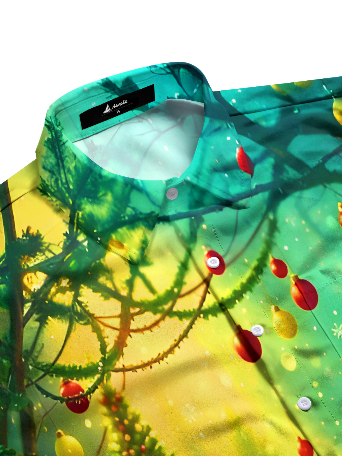 Christmas Tree Drum Kit Fairy Lights Men's Pocket Short Sleeve Shirts