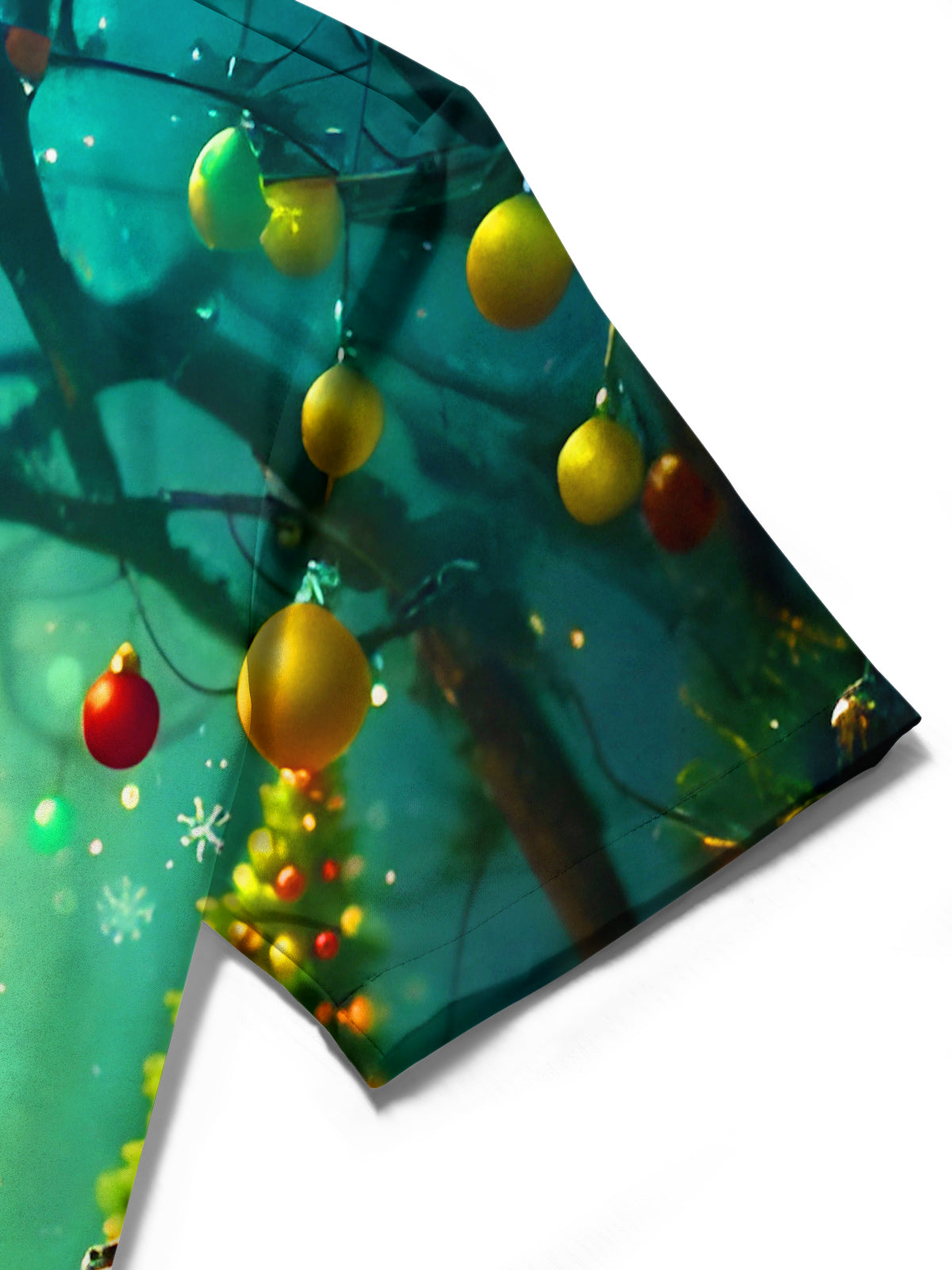 Christmas Tree Drum Kit Fairy Lights Men's Pocket Short Sleeve Shirts