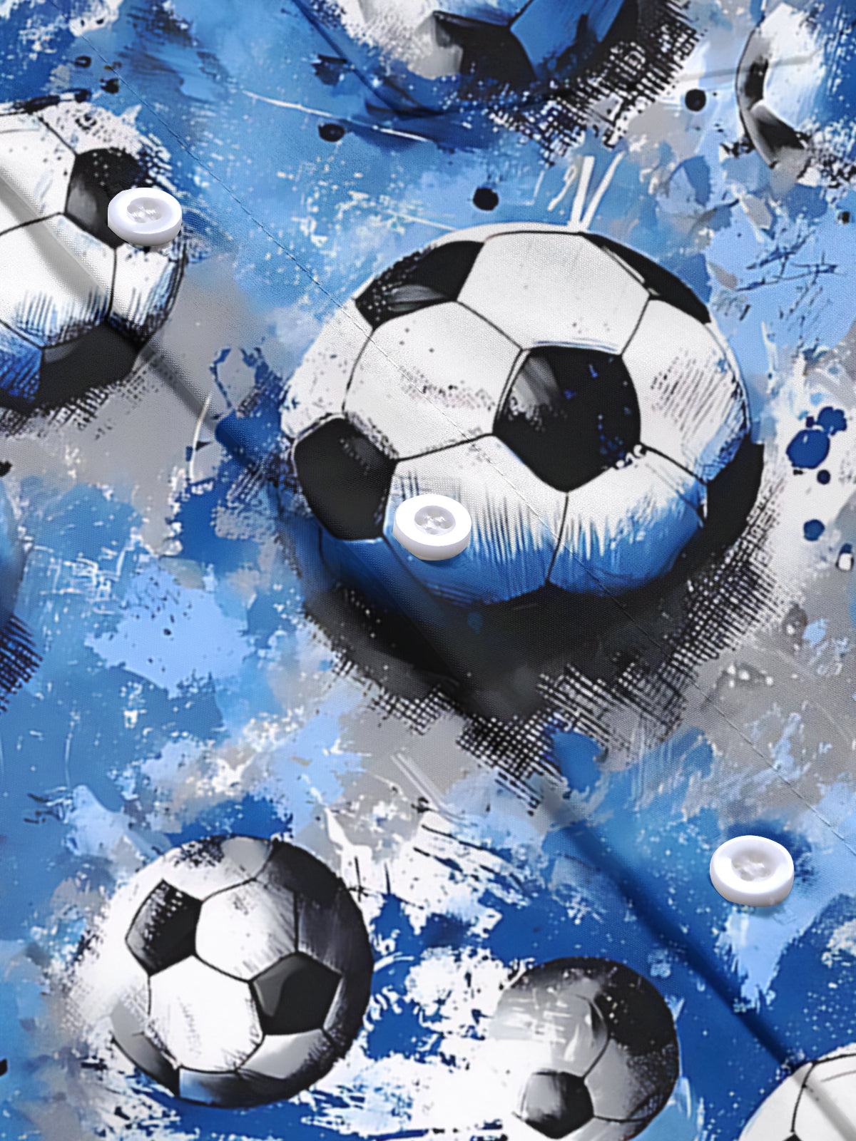 Football Print Men's Pocket Short Sleeve Shirts