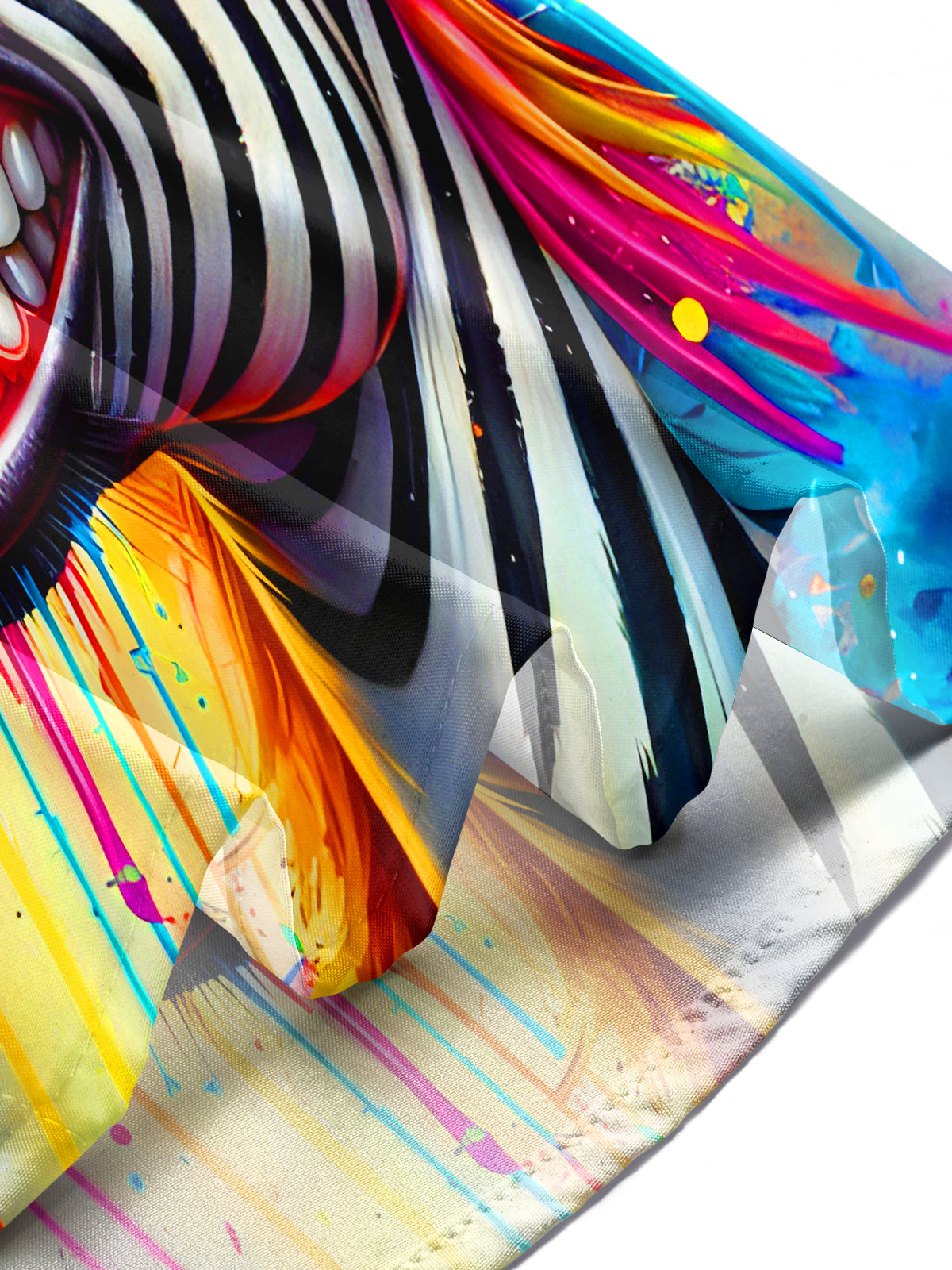 Funny Zebra Baring Teeth Men's Pocket Short Sleeve Shirts